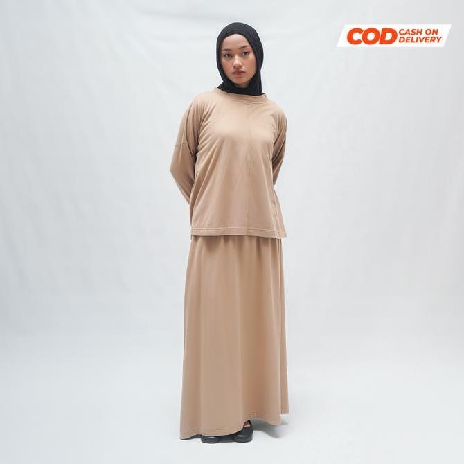 OUTFIDENCE - Ayana Set | Setelan Kaos Rok Panjang Cotton Combed Muslim Wanita