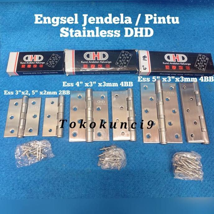 Engsel Stainless 5 inch DHD Engsel Pintu Stainless 5" Scrup Stainless