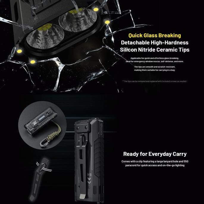 Senter LED UHi 20 Max Nitecore EDC37 Original Flashlight Lumin Shield 8000 Lumens