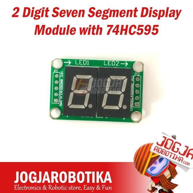 NARBU 2 Digit Seven Segment Display Module with 74HC595 - Merah