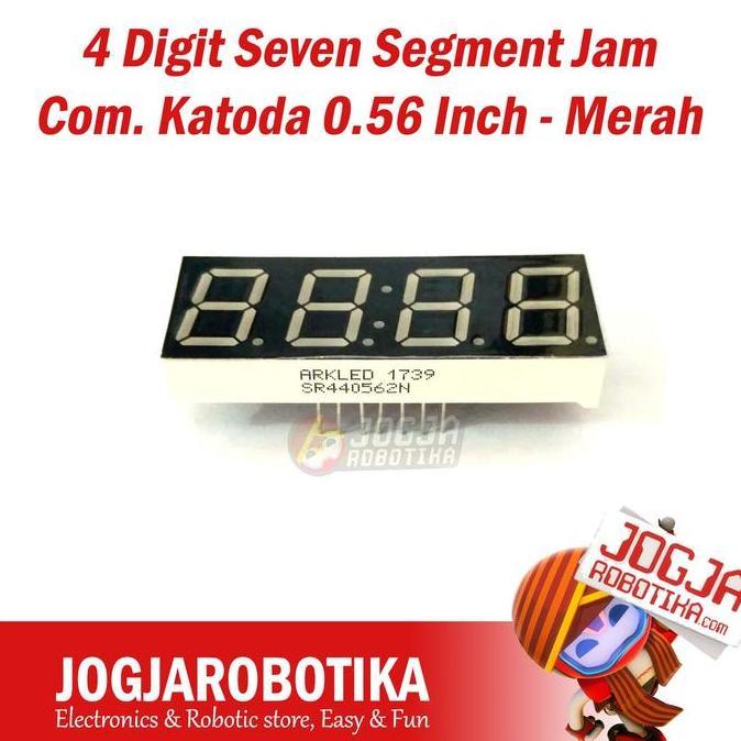 NARBU 4 Digit Seven Segment Jam Common Katoda 0.56 Inch - Merah