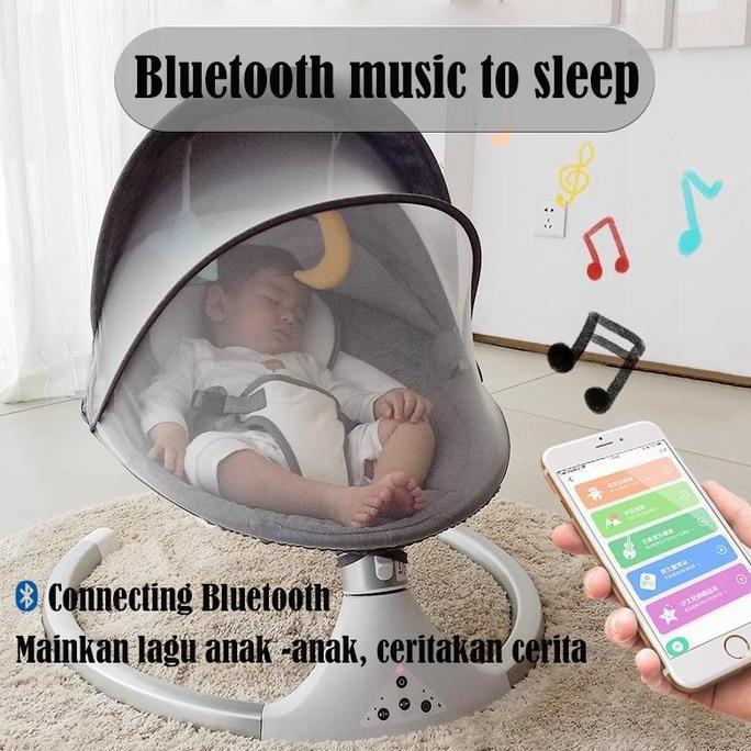 Kursi Ayunan Bayi Elektrik dengan Musik & Roda Kesehatan Keamanan Mode Daya Tahan dan Kenyamanan 4 i