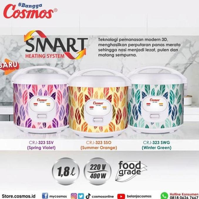 XARIELTA Magic Com Rice Cooker 1,8 Liter Cosmos CRJ 323S - 323 S - CRJ323S ORI