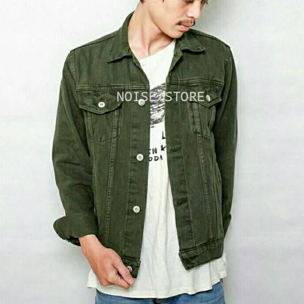BIG SALE Jaket Jeans Big Size Ijo Army Premium Quality