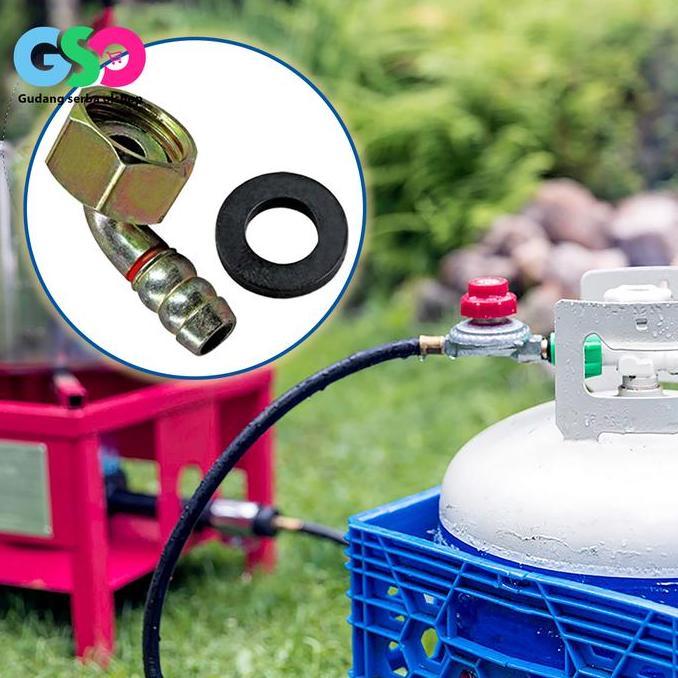 KOLBUNE Nepel Selang Gas Sambungan Selang Kompor Elbow Selang Gas Model Bengkok Untuk Berbagai Macam