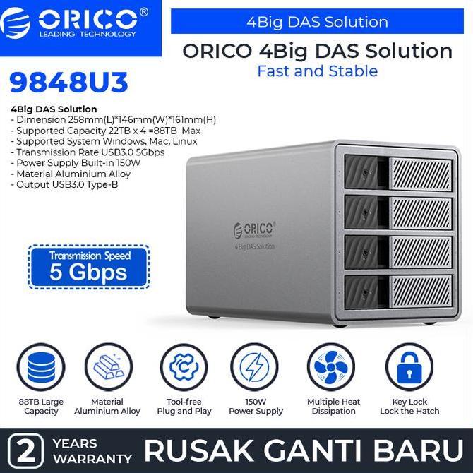 ORICO 4Big DAS Solution 4 Bay MultiBay HDD Enclosure SSD Enclosure Station Security Lock Design 5Gbp