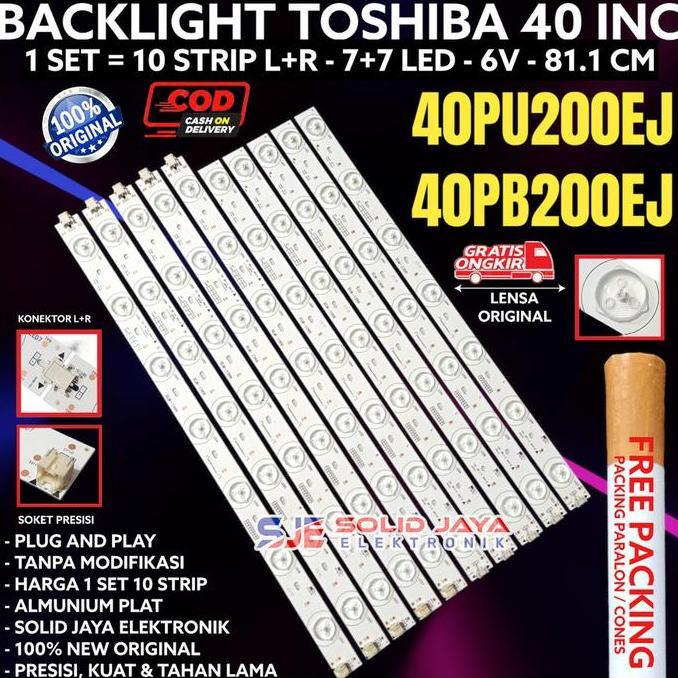 TERLARIS BACKLHT TV LED TOSHIBA 40 INC 40PU200 40PB200 40PU200EJ 40PB200EJ 40PB 40 PU 40INCH LAMPU 7