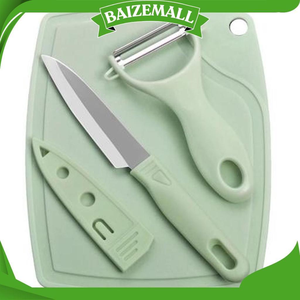 Pisau Set Talenan 3 In 1 / Pisau Set Talenan Pisau Pengupas Buah Sayur Dapur Serbaguna / Pisau Set T