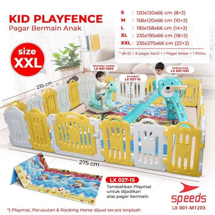 SPEEDS Pagar Bayi Playfence Mainan Anak Pagar Anak Babyfence 001-1203