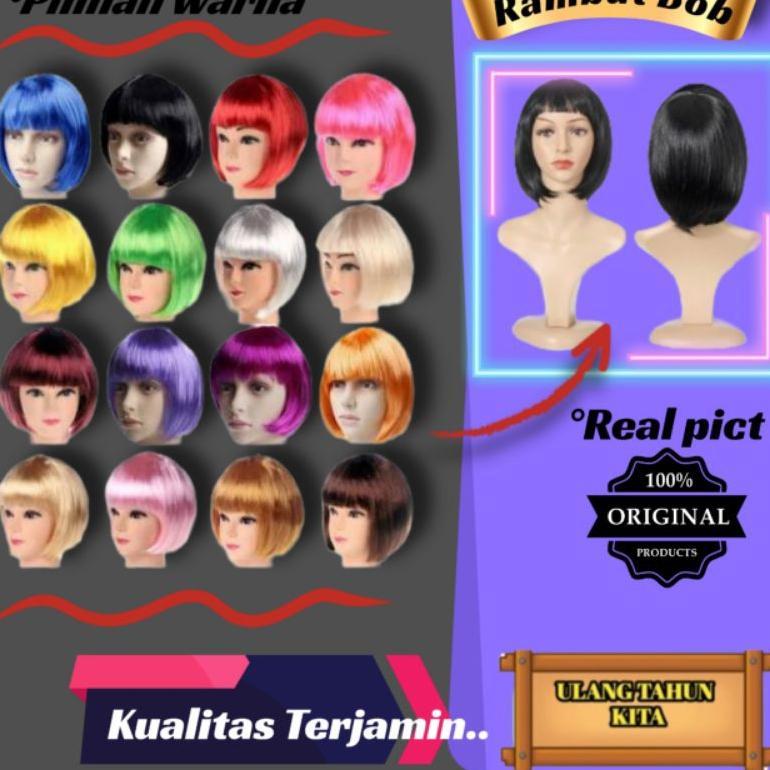 Wig rambut Bob,Wig rambut pendek,wig rambut lurus,wig rambut palsu