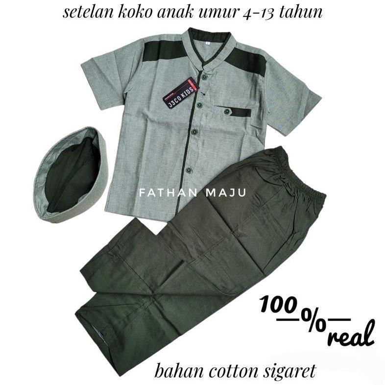 Terbaru Baju Stelan Koko Anak Laki Laki 4-14 Tahun Baju Muslim Anak Cowok Setelan Koko Anak Cowok Te