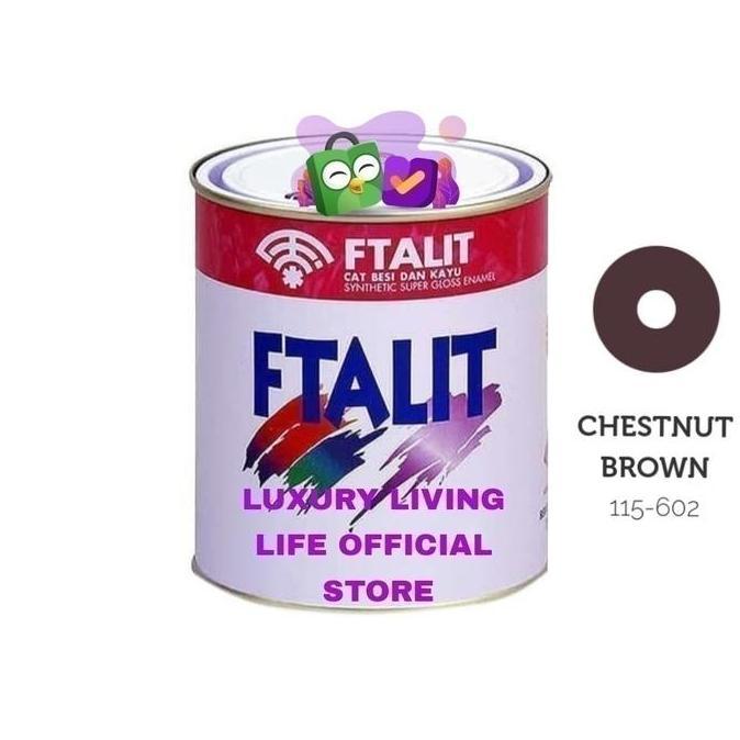 Cat Minyak FTALIT 602 Chestnut Brown 1kg Cat kayu besi solvent kilap