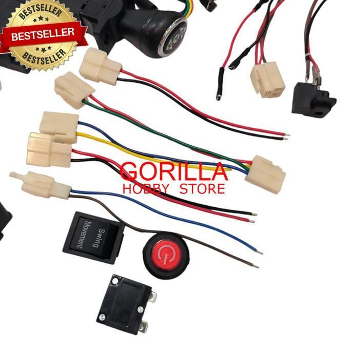 ZCY 1810RX 6V 12V receiver box + remot + kabel set mobil aki anak