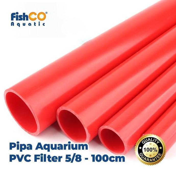 FISHCO Pipa Aquarium Merah Filter PVC 5/8 100cm - 20 Batang