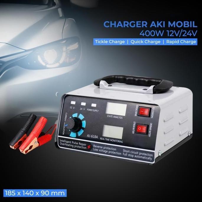 Charger Aki Mobil Motor 400W 12V/24V 400Ah + LCD -Charger Aki Casan