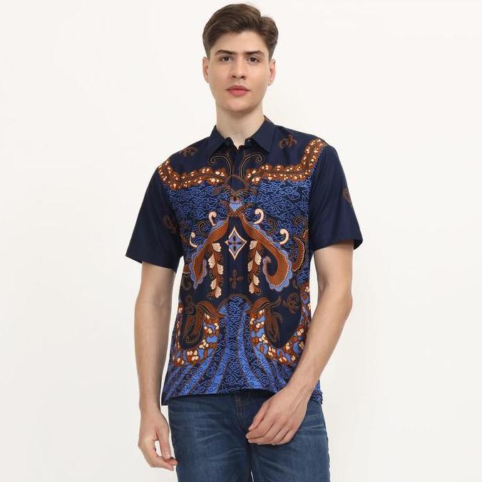 Kemeja Batik Pria - Bhatara Batik Dominic - Atasan Batik Modern Lengan Pendek