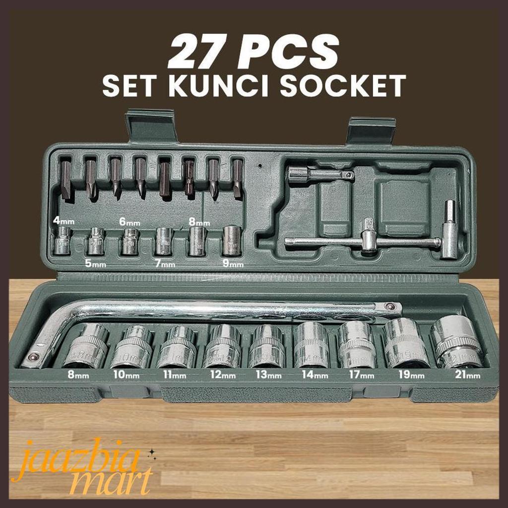 Exclusive Kunci Sock / Socket / Shock / Sok Wrench 27 Pcs , Kunci 40 , Kunci 10 , Kunci 46 , Kunci 1