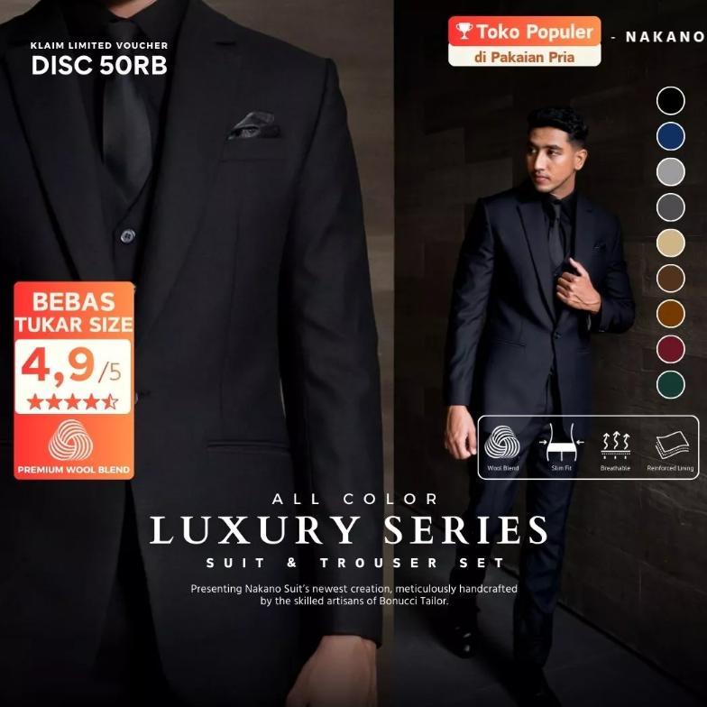 NAKANO LUXURY SET - Setelan Jas & Celana Formal Pria Slim Fit Premium
