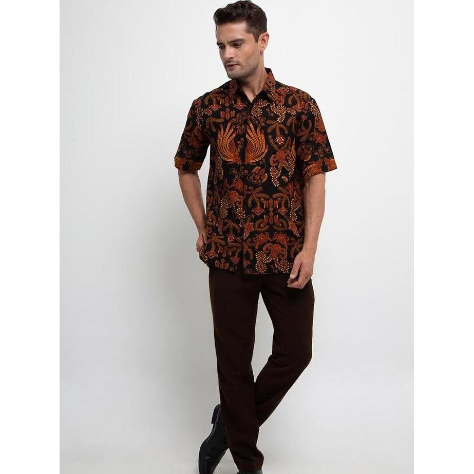Arjuna Weda Hem Batik Pria Motif Modern 4 - Regular Fit | Bahan Katun | Lengan Pendek | Kantong Depa