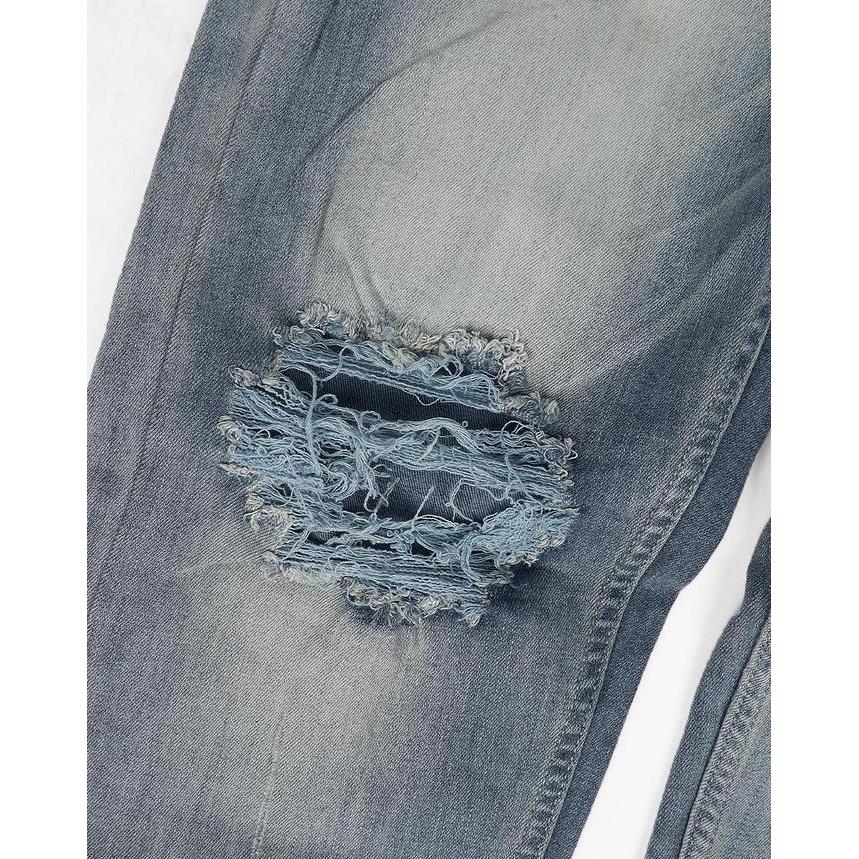 Weird Jeans - Vintage Blue - Celana Jeans Panjang Pria SlimFit Strech Ripped Biru Denim Fit Nyaman