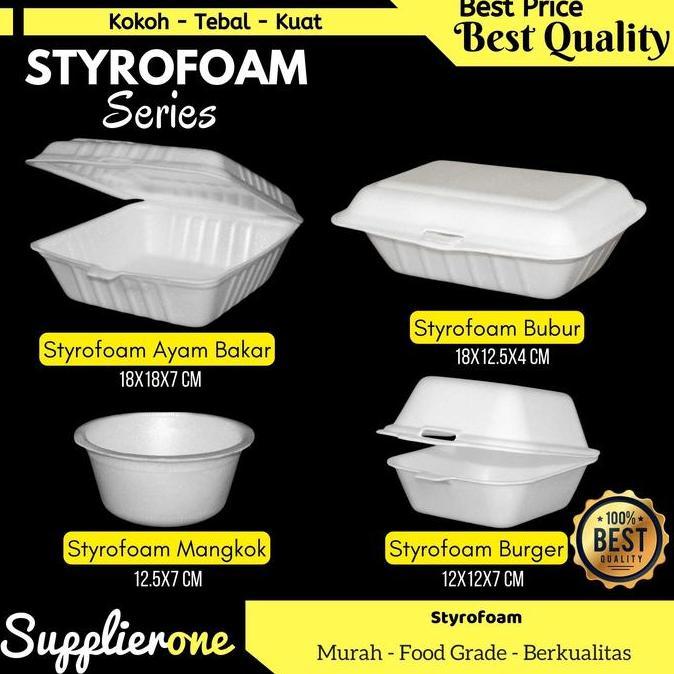 Styrofoam Burger / Styrofoam 12x12x7 Cm / Sterofoam Makanan