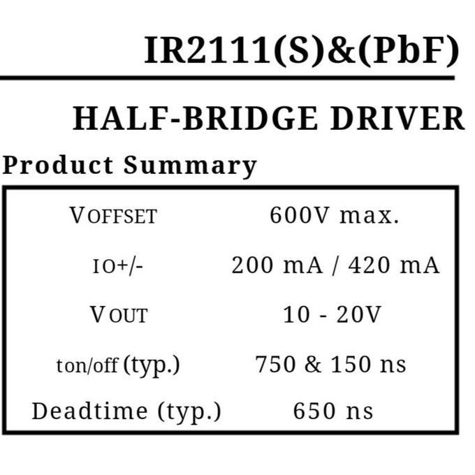 Ready ic IR2111S SMD SOP8 MOSFET and IGBT DRIVER High Quality