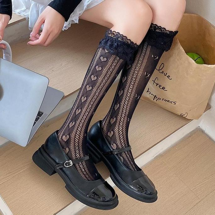 New 2434 Kaos kaki panjang rendah wanita korean style tinggi bawah lutut - Kaos kaki lolita cosplay 