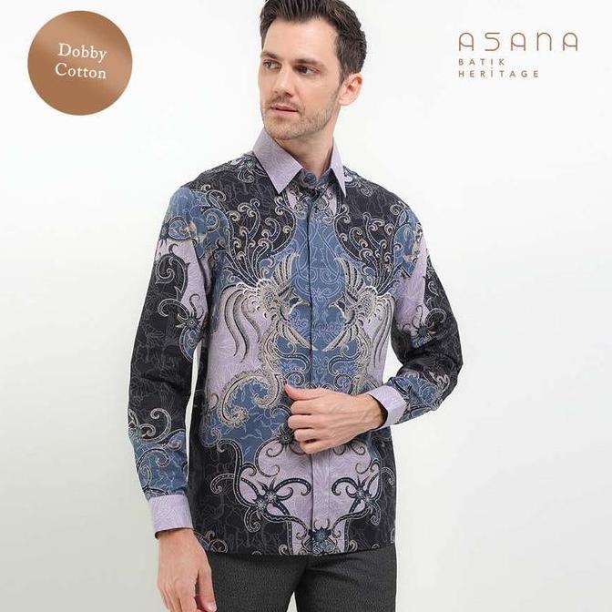 Kemeja Asana Batik Lengan Panjang Adidharma - Biru