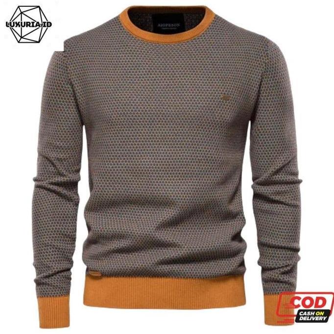 KEKINIAN Luxuria Sweater Rajut james - Sweater Pria dewasa dengan Bahan Rajut Panjang Knitwear Baju 