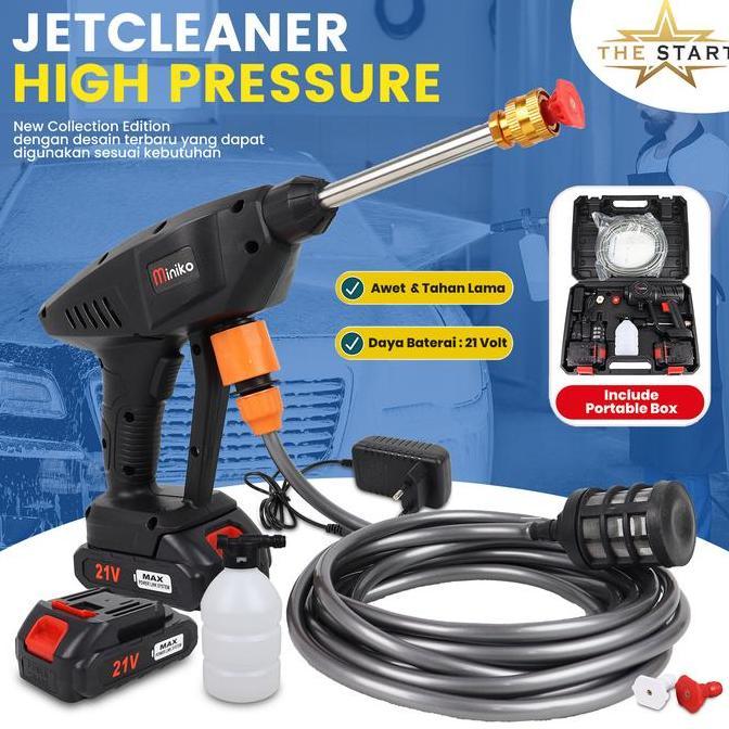 Jet Steam Cleaner Cordless 21V / Jet Steam Cleaner Cordless Set Alat Cuci Mobil 21Volt Semprotan Cuc