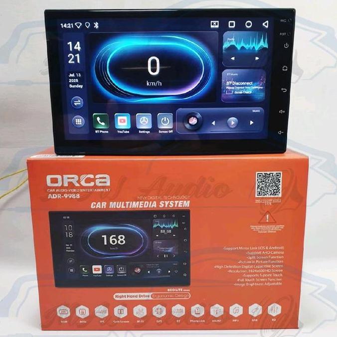 Head Unit Android ORCA ADR-9988 Eco Light Series 7 Inch Layar IPS