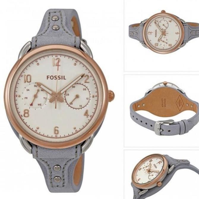 Jam Tangan Wanita Original ES4048 ES 4048 Tailor White Dial Iron Grey Leather Original Garansi Resmi