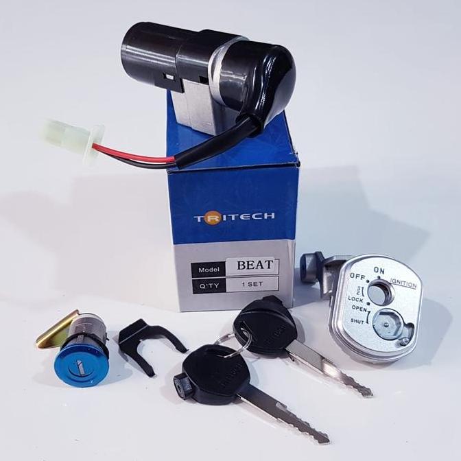 KUNCI KONTAK ASSY SET KUNCI JOK ORI TRITECH STANDAR MOTOR BEAT KARBU