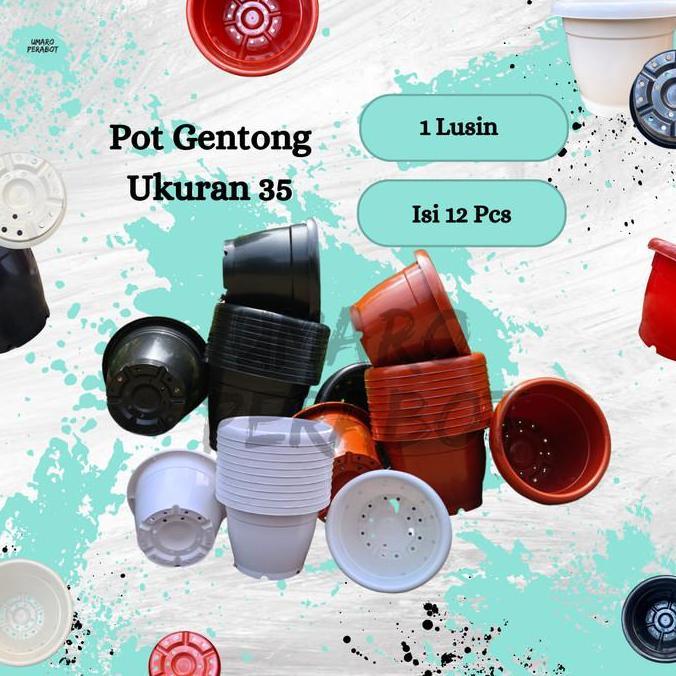 GROSIR 1 Lusin Pot Gentong Ukuran 35 / Pot Besar / Pot Jumbo / Pot Vinca / Pot Tanaman / Pot Bunga /