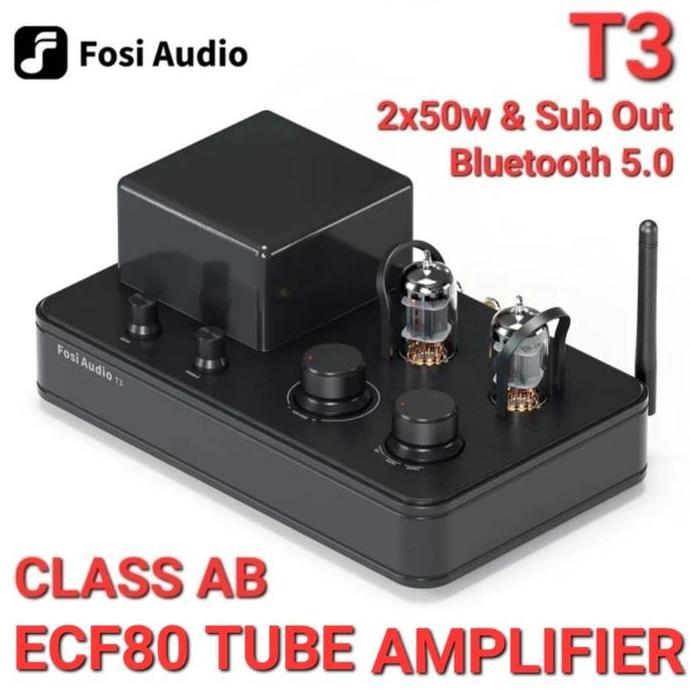 Promo Fosi Audio T3 Class Ab 2.1 Amplifier Tube Ecf80 2X50W+Sub Out
