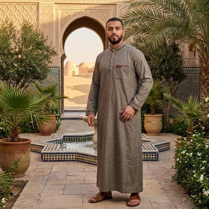 New JUBAH DEWASA BAHAN KATUN MADINAH MOTIF SIMPLE ELEGANT M L XL
