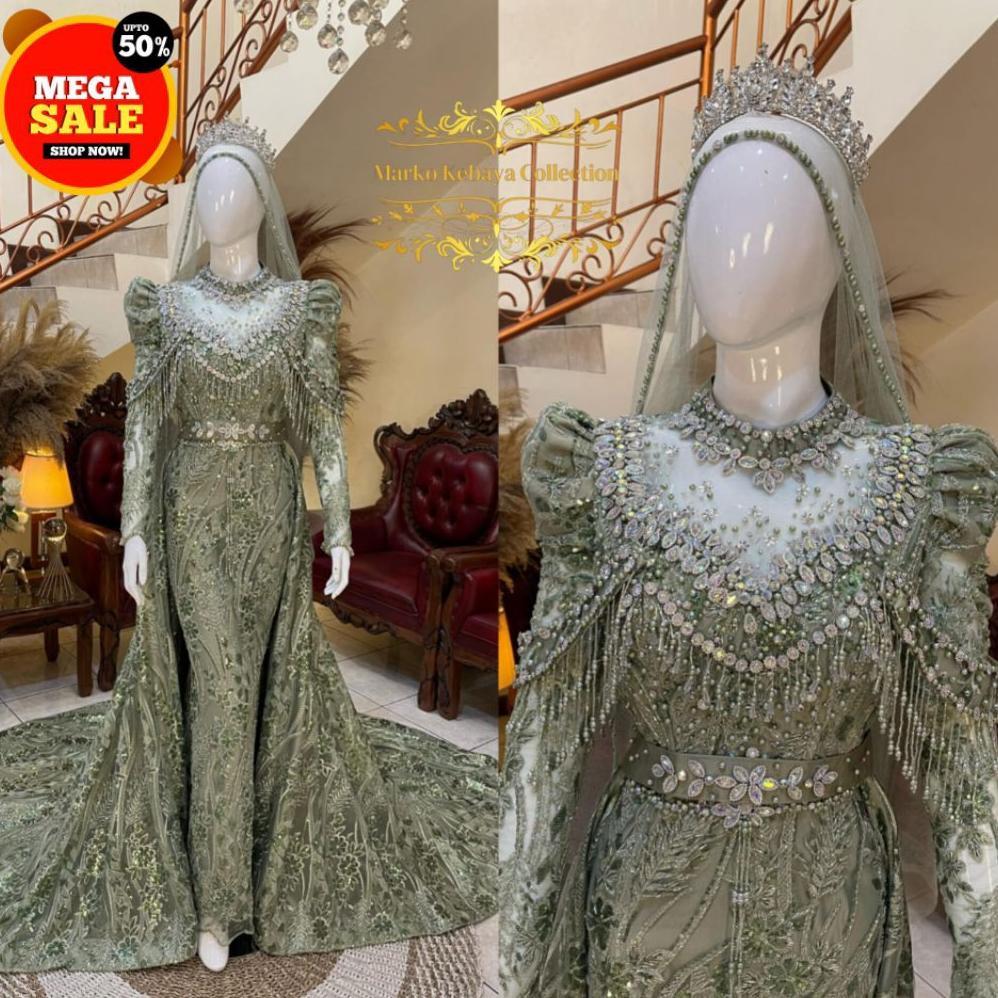 Gaun pengantin Slim ekor | Gaun pengantin Slim full payet | slim