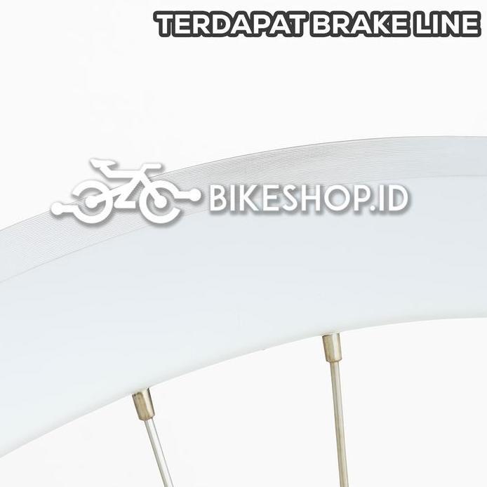 Velg Set Sepeda 700C 4CM PUTIH BELAKANG TORPEDO / DEPAN Alloy Rims Roda Siap Jadi Fixie Balap Road B