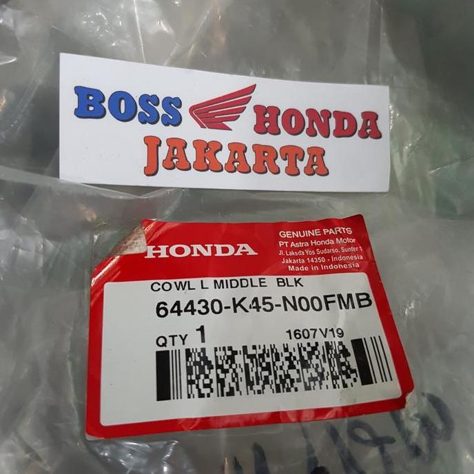 64430-K45-N00FMB FAIRING KIRI CBR 150 R K45A (2014 - 2016) WARNA HITAM ORI AHM