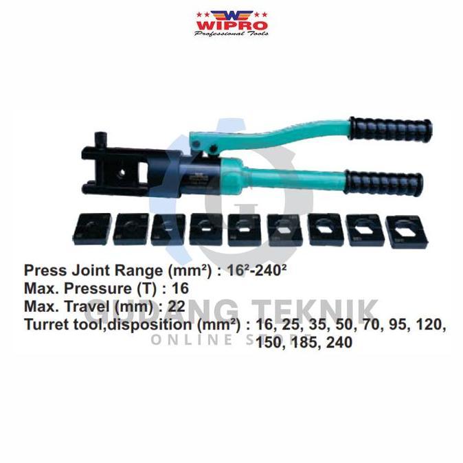 DELLINE Tang Press Skun Hidrolik WIPRO YQK-240A/Tang Skun Kabel CRIMPING WIPRO
