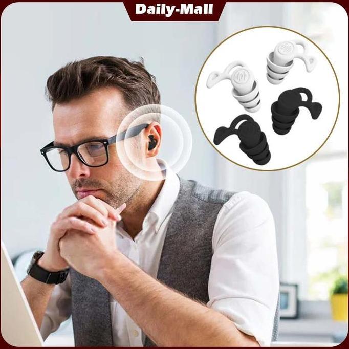 ZASSAT Sepasang Ear Plug Peredam Suara Silikon / Peredam Suara Telinga / Penutup Telinga Tidur