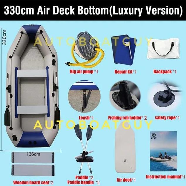 Perahu Karet Mancing SOLAR MARINE 330 CM PVC Non Transom