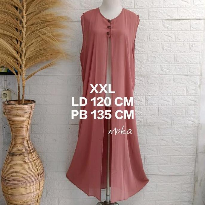 New luaran baju wanita atasan rompi cardigan panjang fashion muslim