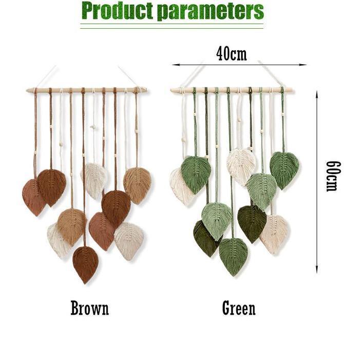 WALMERA MACRAME DAUN AESTHETIC GANTUNG-Dekorasi Dinding Macrame Daun Aesthetic Hiasan Kamar Tidur Wa