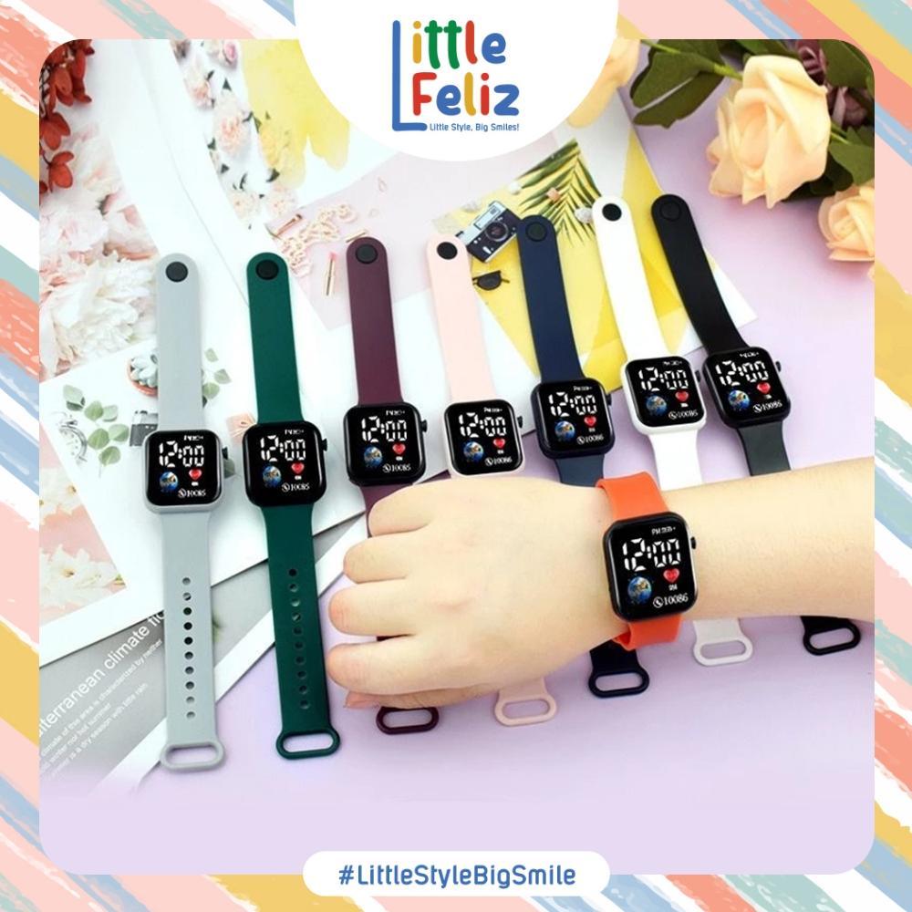 Limited Littlefeliz Ja07 Jam Tangan Led Digital Pria Wanita Rubber Electronic Fashion Couple Anak Re