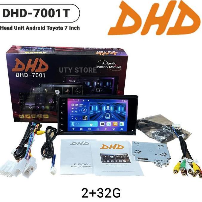 Head Unit ANDROID 7 Inch (Plug and Play Ukuran dan Socket TOYOTA) Double Din Tape Mobil Android DHD-