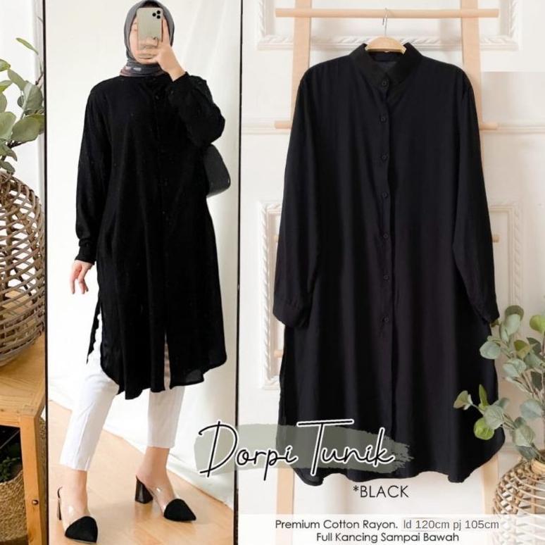 PREMIUM Promo Dorpi Tunik/Long Tunik Polos Jumbo Rayon Premium Jumbo LD 100-140