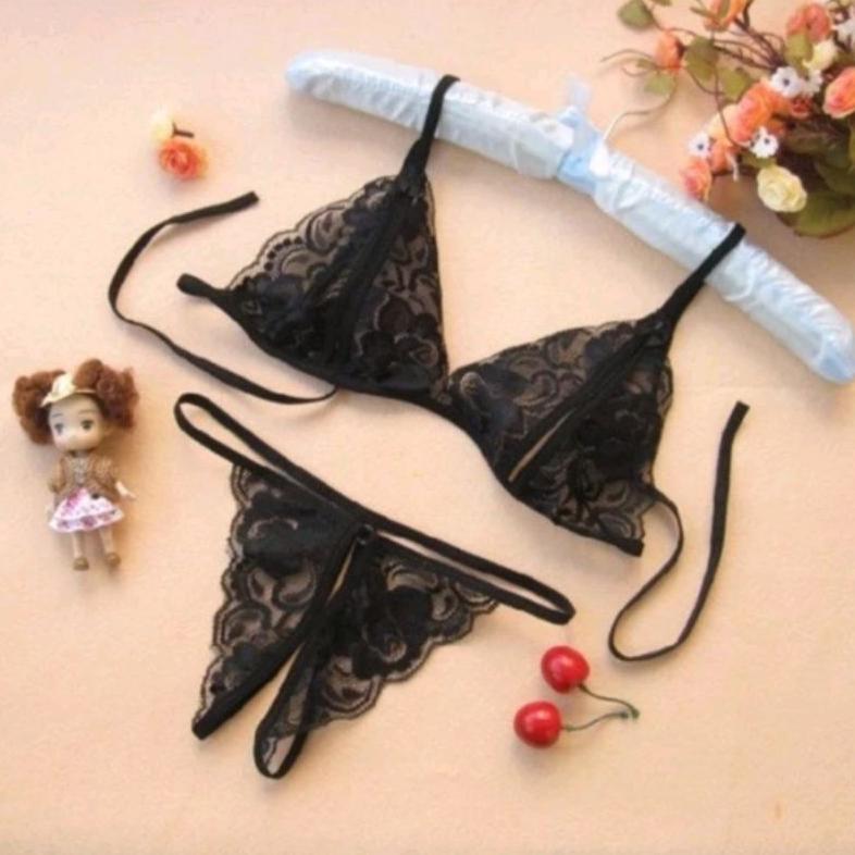 Terlaris (B17) Set Bra Lingerie Cd Celana Dalam Set Bra Model Bahan Transparan / G String Sexy