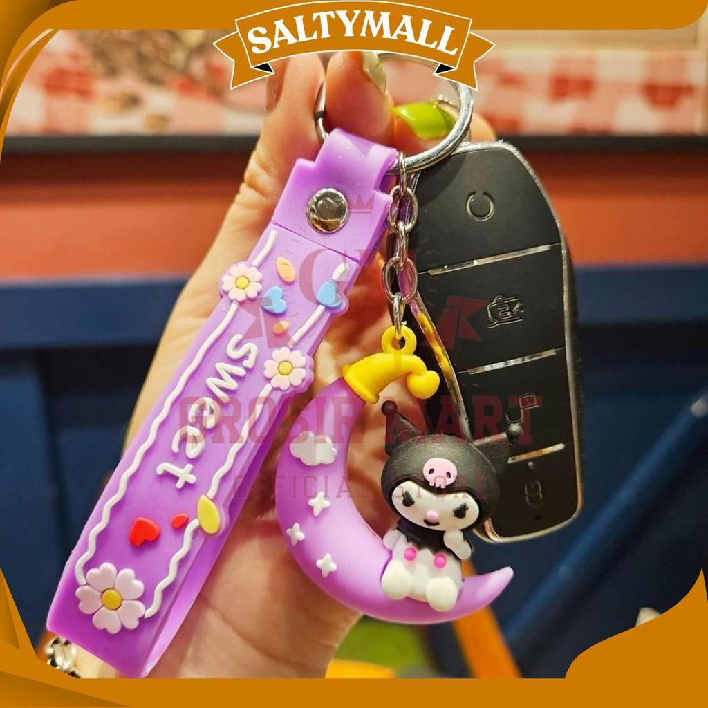 Gantungan Kunci Sanrio Silikon Tebal / Ganci Sanrio / Ganci Kuromi / Gantungan Kunci Boneka Sanrio /
