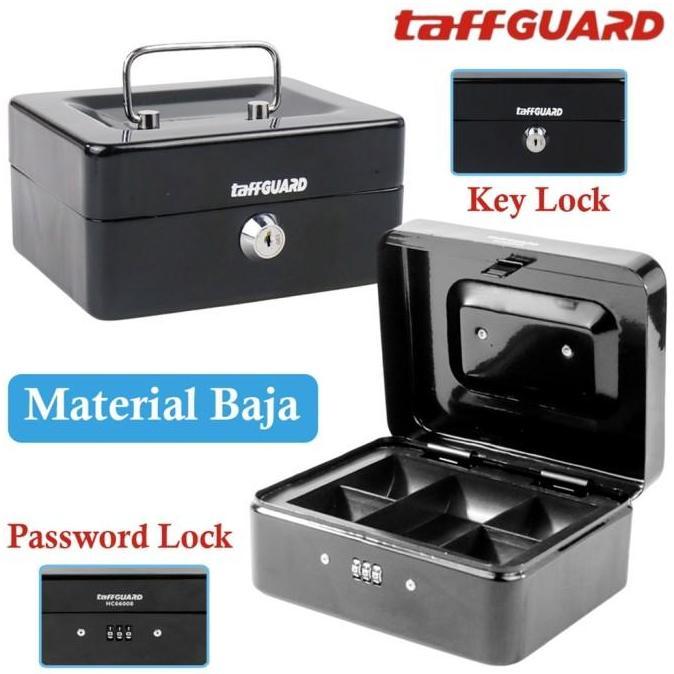 HABRULE Brankas Uang Mini Baja Kotak Penyimpanan Emas Pribadi Lock Key Kode Angka Safetybox Sekat Pl